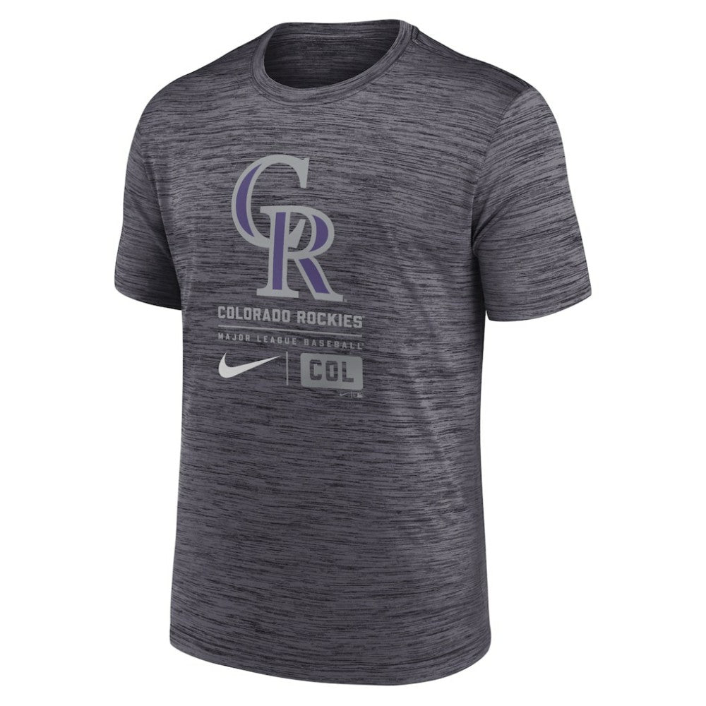Colorado Rockies Large Logo Velocity T-Shirt Black | Nike