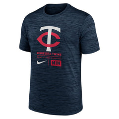 Minnesota Twins Large Logo Velocity T-Shirt Navy | Nike