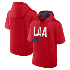 Los Angeles Angels Tri Code Lockup Short Sleeve Pullover Hoodie Red | Nike
