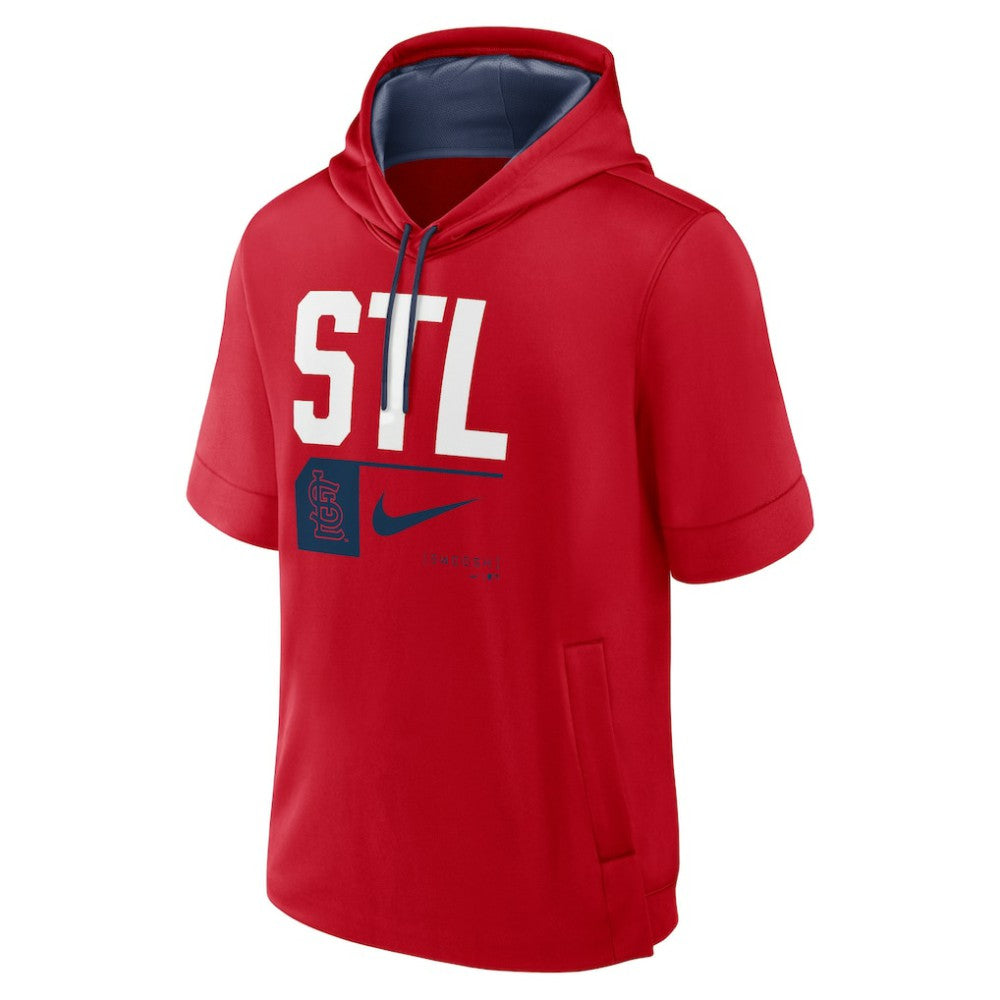 St. Louis Cardinals Tri Code Lockup Short Sleeve Pullover Hoodie Red | Nike