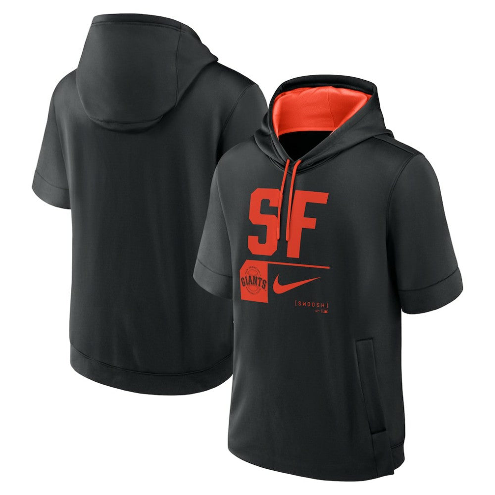 San Francisco Giants Tri Code Lockup Short Sleeve Pullover Hoodie Black | Nike