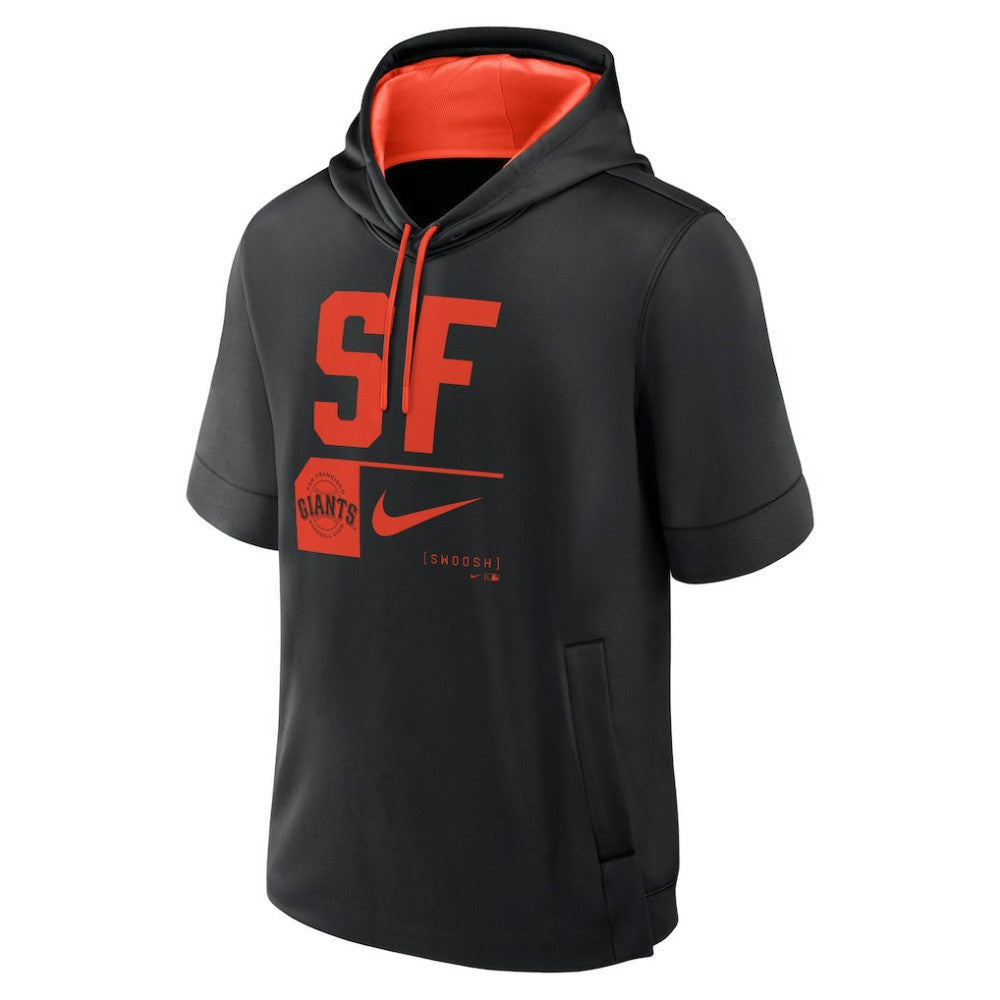 San Francisco Giants Tri Code Lockup Short Sleeve Pullover Hoodie Black | Nike