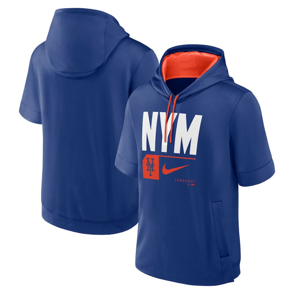 New York Mets Tri Code Lockup Short Sleeve Pullover Hoodie Royal | Nike