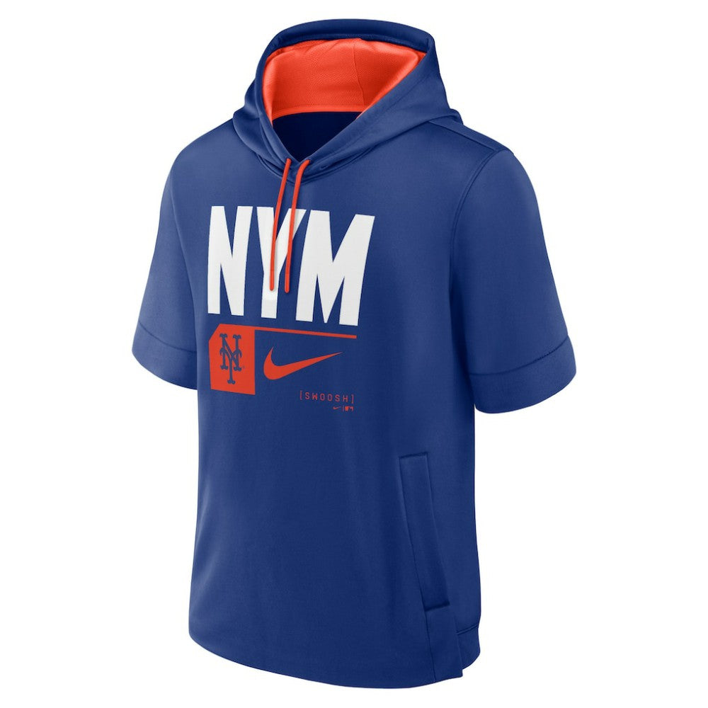 New York Mets Tri Code Lockup Short Sleeve Pullover Hoodie Royal | Nike