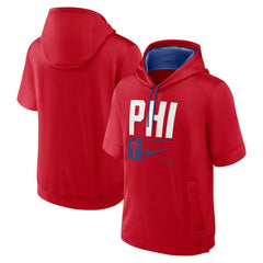 Philadelphia Phillies Tri Code Lockup Short Sleeve Pullover Hoodie Red | Nike