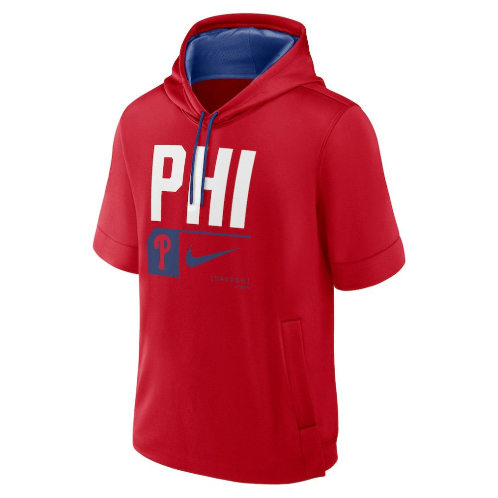 Philadelphia Phillies Tri Code Lockup Short Sleeve Pullover Hoodie Red | Nike