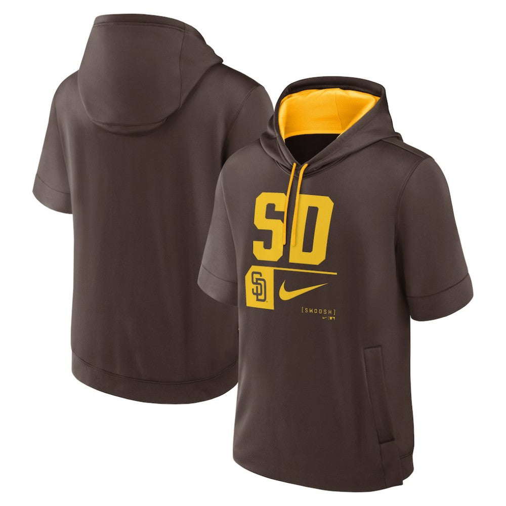 San Diego Padres Tri Code Lockup Short Sleeve Pullover Hoodie Brown | Nike
