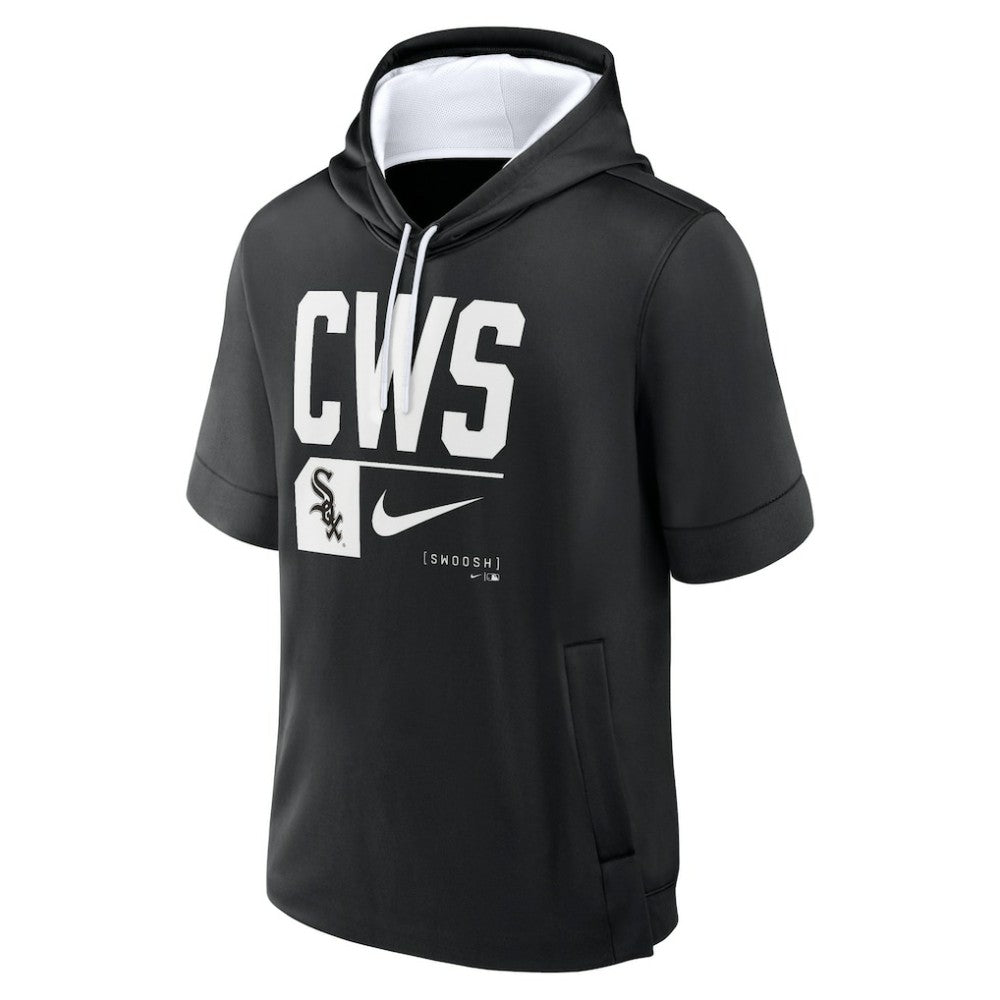 Chicago White Sox Tri Code Lockup Short Sleeve Pullover Hoodie Black | Nike
