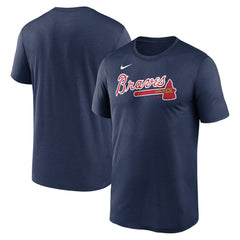 Atlanta Braves Legend Fuse Wordmark T-Shirt  Navy | Nike