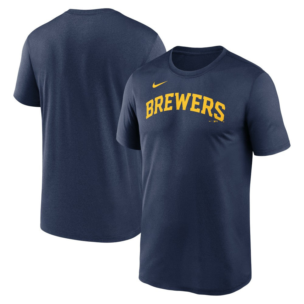 Milwaukee Brewers Legend Fuse Wordmark T-Shirt  Navy | Nike