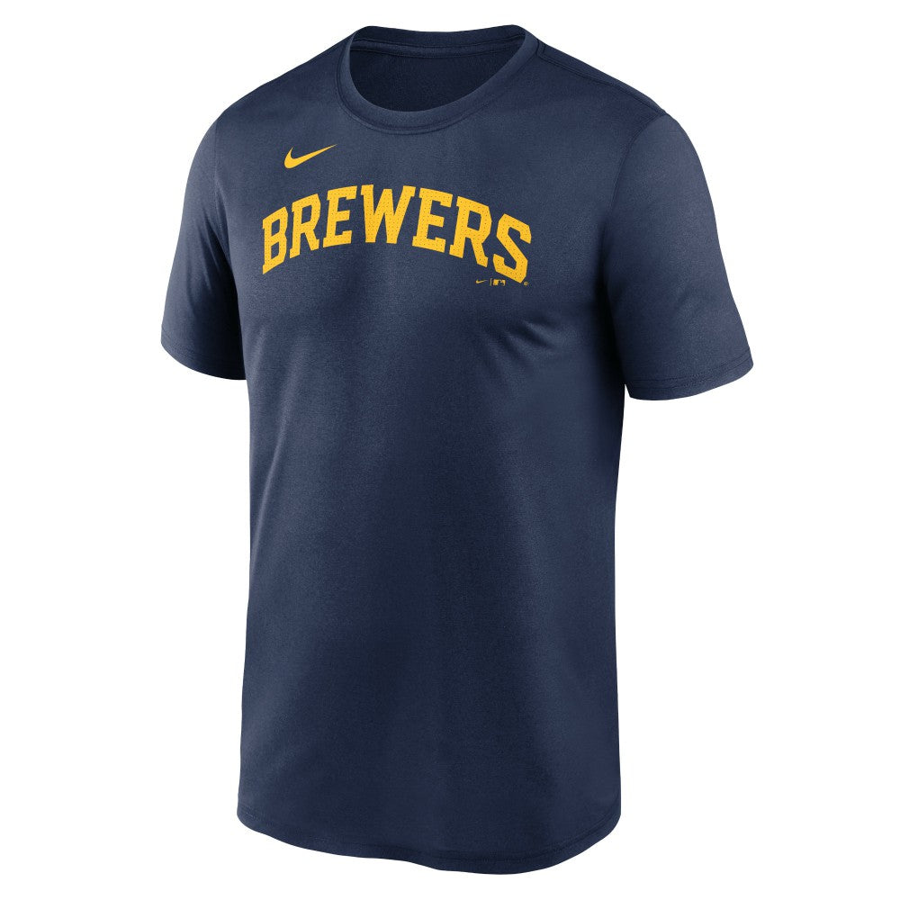 Milwaukee Brewers Legend Fuse Wordmark T-Shirt  Navy | Nike