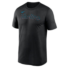 Miami Marlins Legend Fuse Wordmark T-Shirt  Black | Nike
