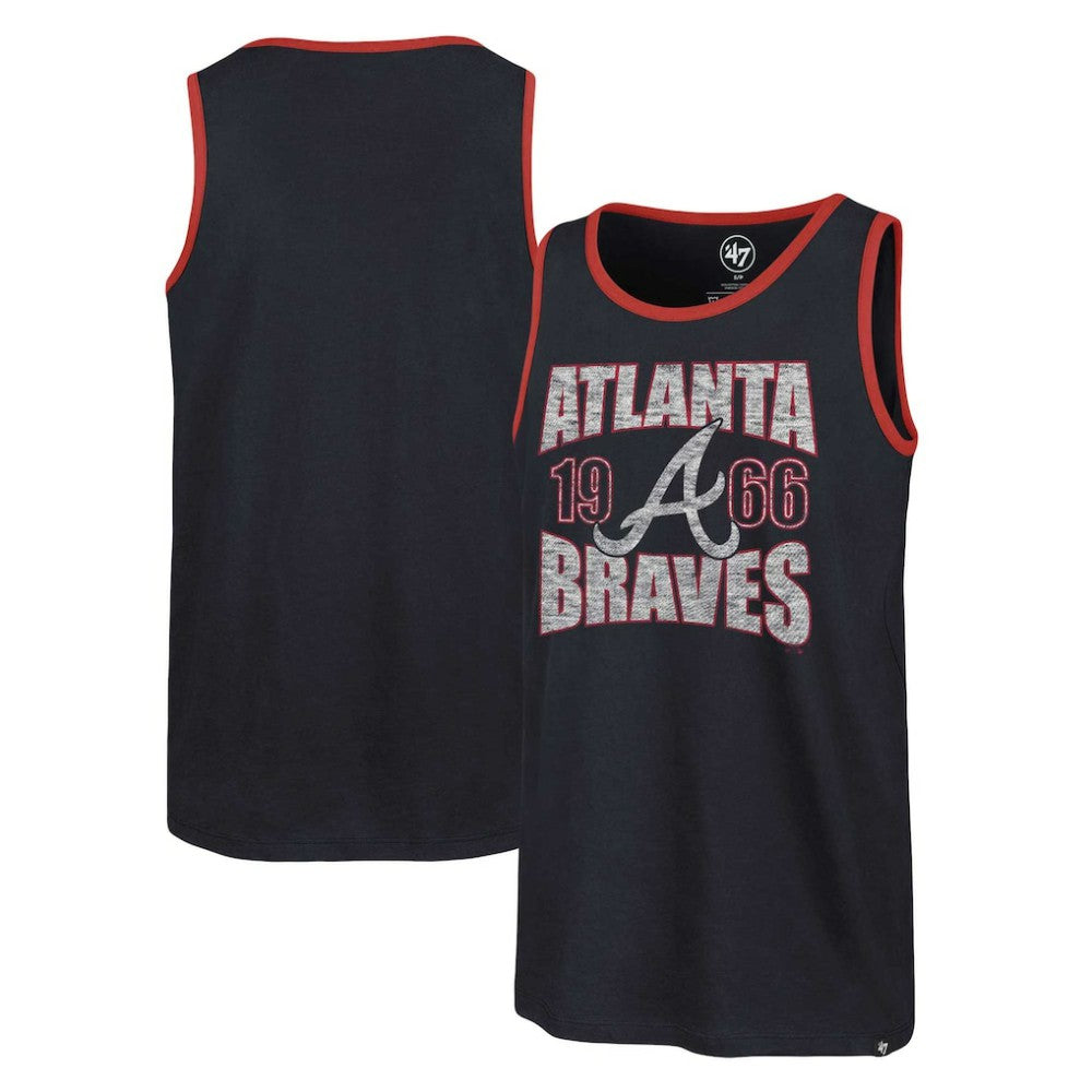 Atlanta Braves Upload Franklin Tank Top Navy | 47 brand