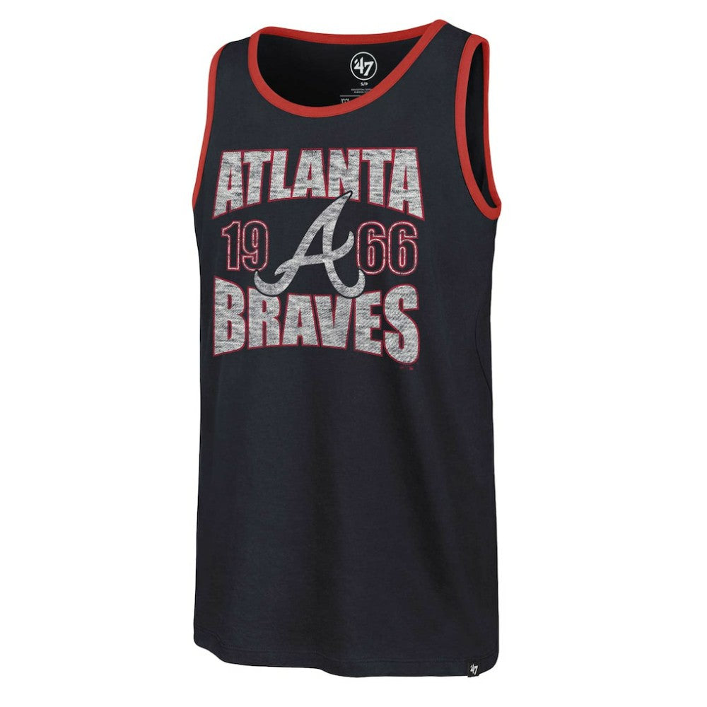 Atlanta Braves Upload Franklin Tank Top Navy | 47 brand