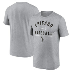 Chicago White Sox Arch Baseball Stack Performance T-Shirt Heather Charcoal | Nike