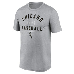 Chicago White Sox Arch Baseball Stack Performance T-Shirt Heather Charcoal | Nike