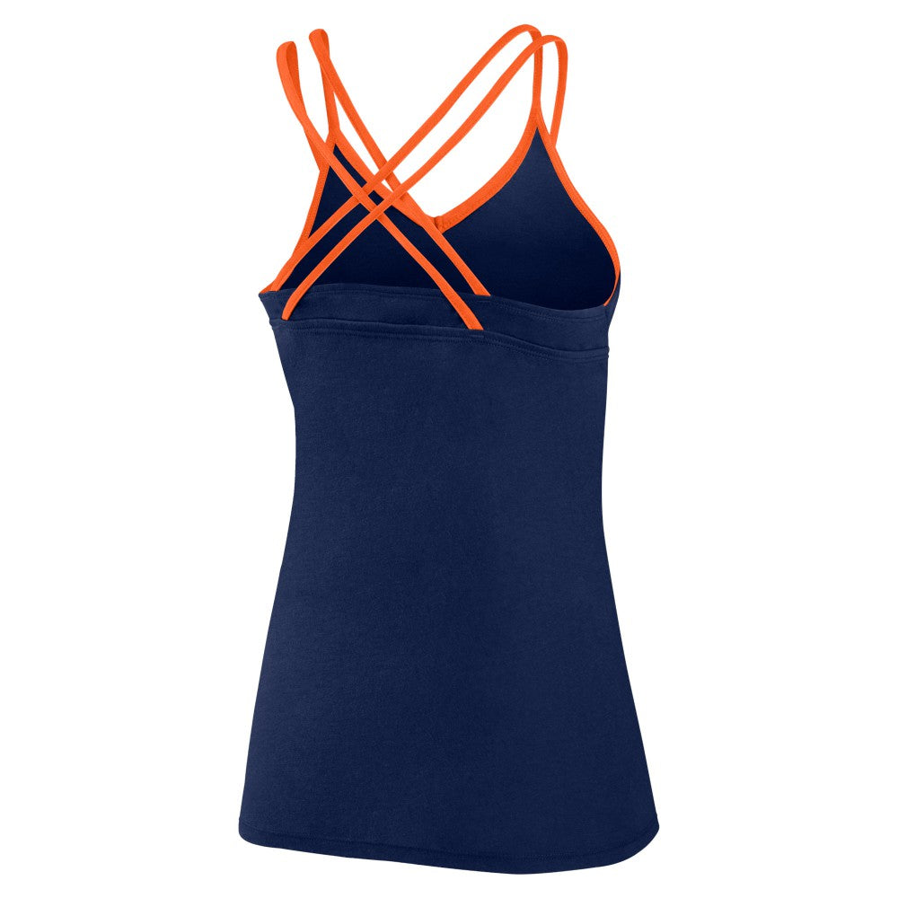 Houston Astros Women's Go For It Strappy V-Neck Tank Top Navy
