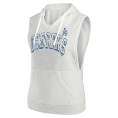 Los Angeles Dodgers Women's Lounge Script Sleeveless Pullover Hoodie Ash
