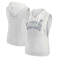 New York Yankees Women's Lounge Script Sleeveless Pullover Hoodie Ash