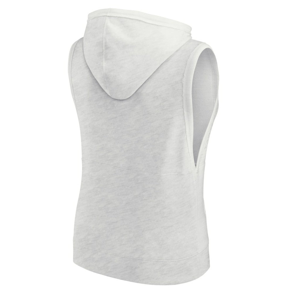 New York Yankees Women's Lounge Script Sleeveless Pullover Hoodie Ash