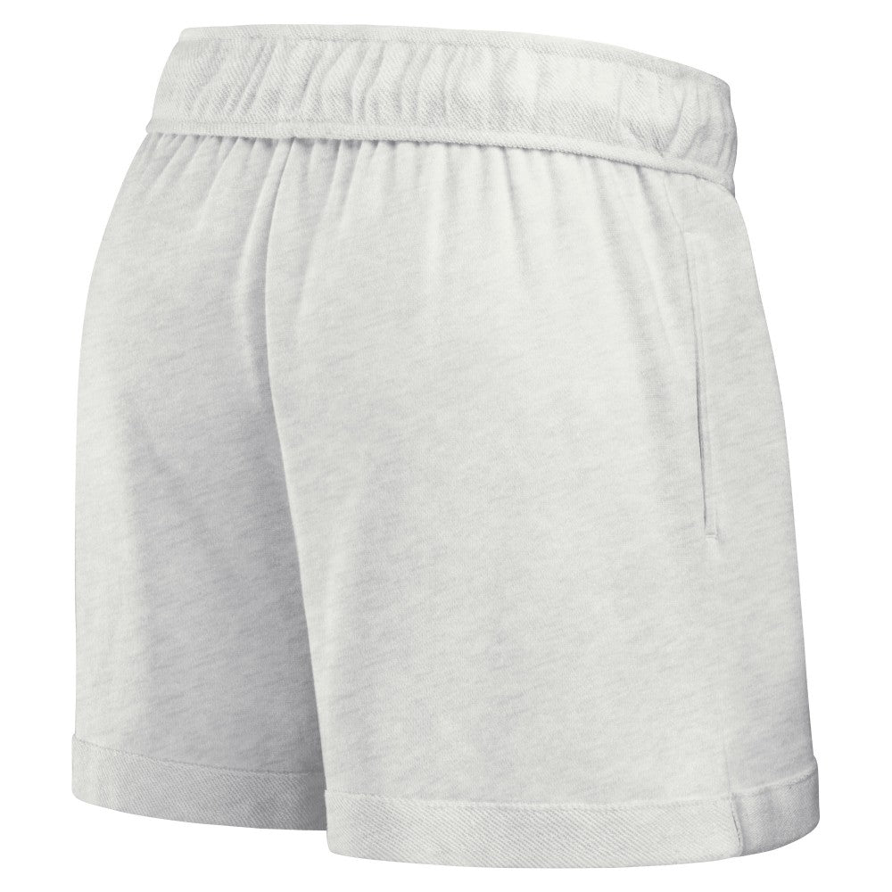 Los Angeles Dodgers Women's Oversized Badge Lounge Shorts Oatmeal