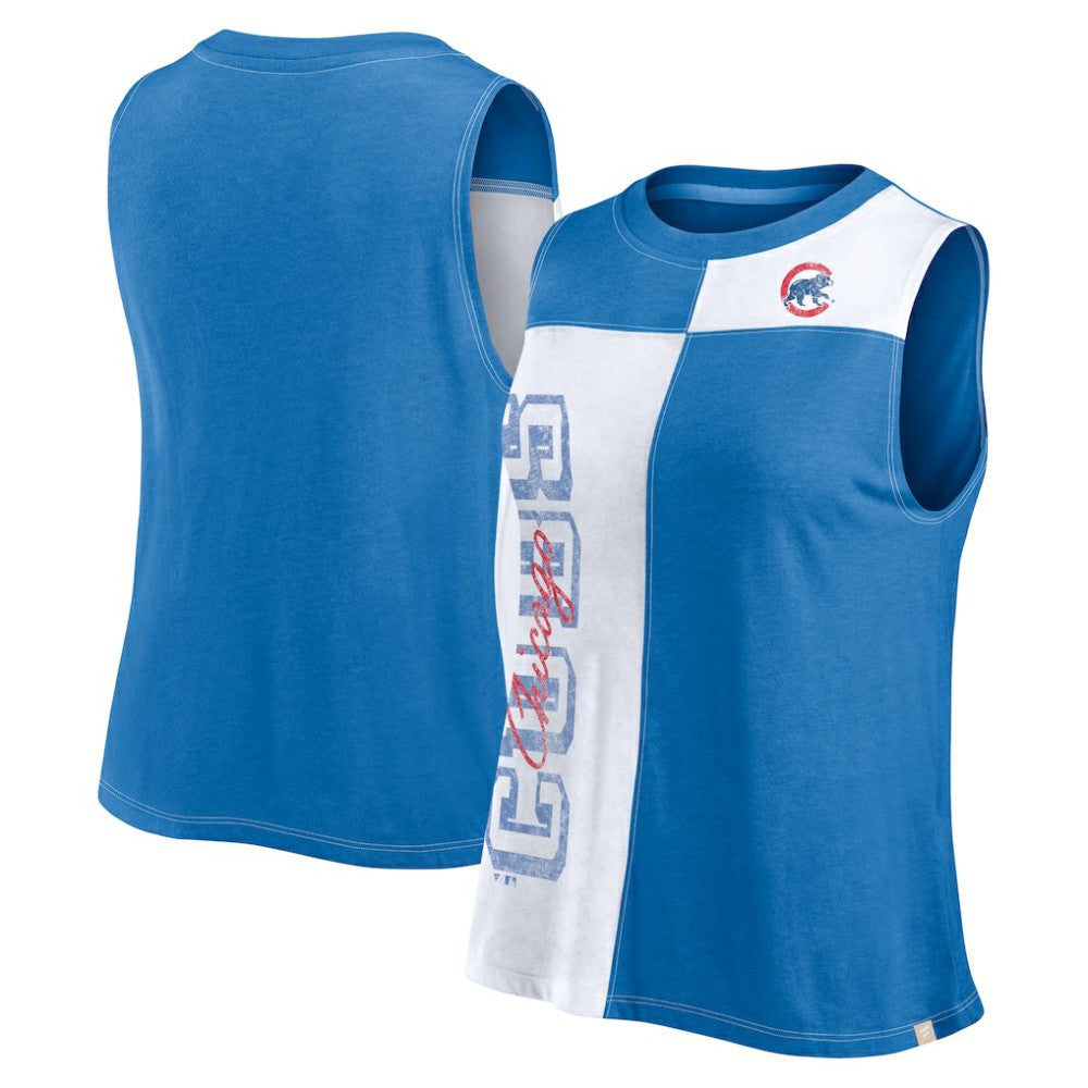 Chicago Cubs Women's Color-Block Tank Top Royal/White