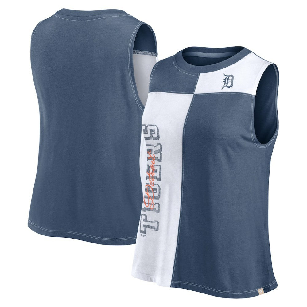 Detroit Tigers Women's Color-Block Tank Top Navy/White