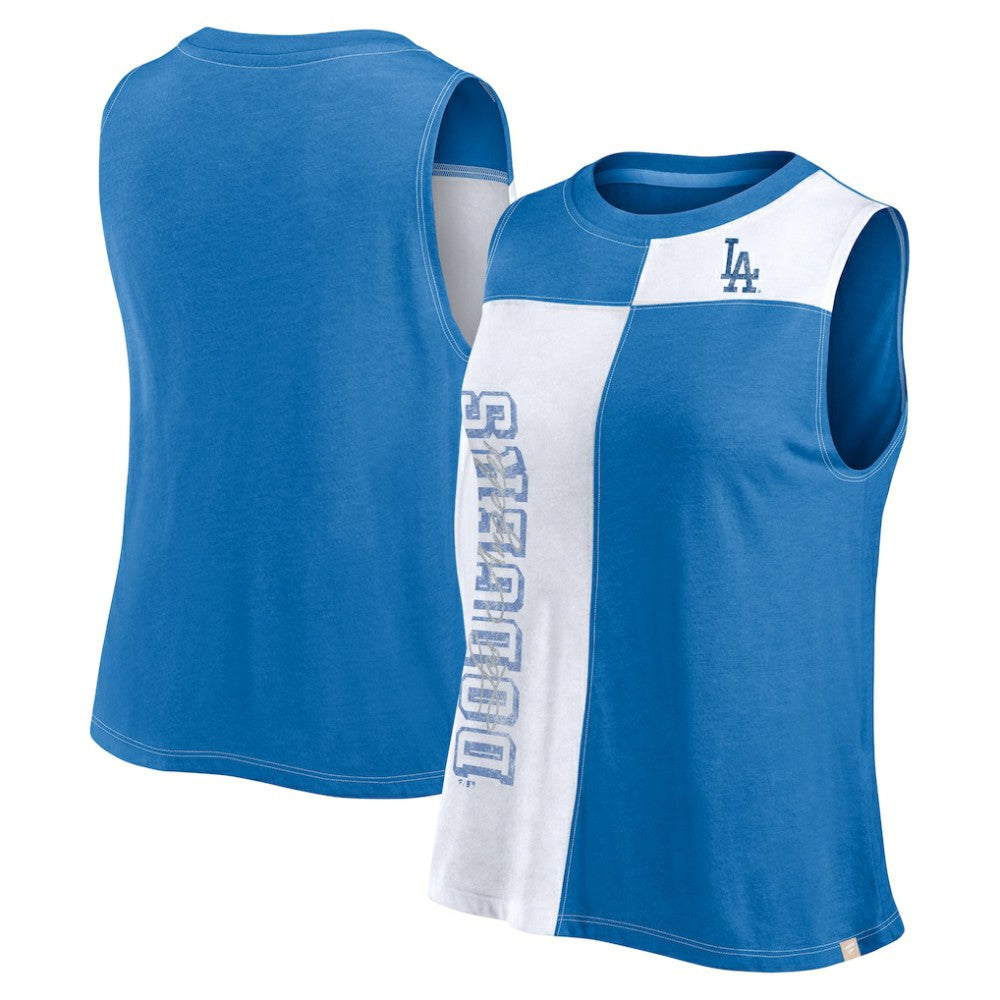 Los Angeles Dodgers Women's Color-Block Tank Top Royal/White