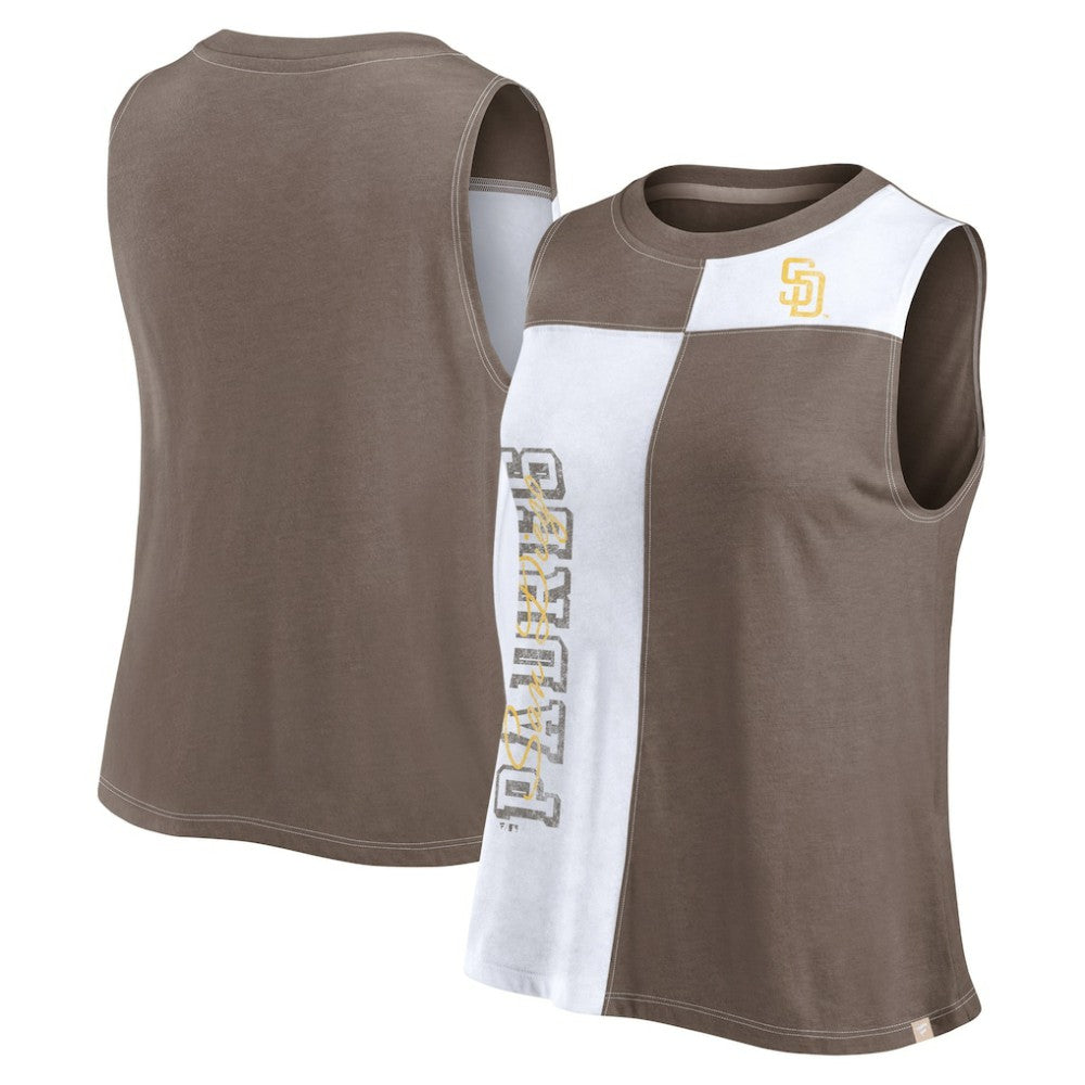 San Diego Padres Women's Color-Block Tank Top Brown/White