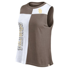 San Diego Padres Women's Color-Block Tank Top Brown/White