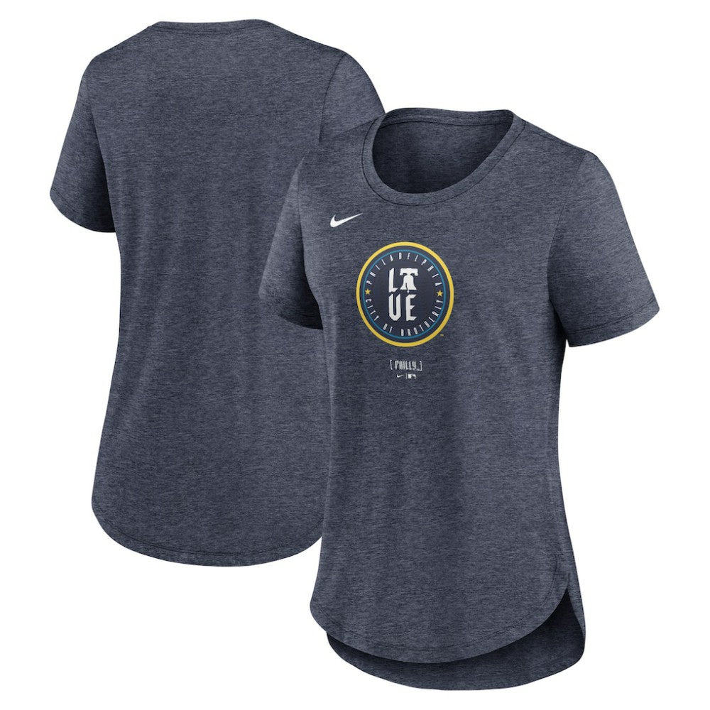 Philadelphia Phillies Women's 2024 City Connect Tri-Blend T-Shirt Navy | Nike