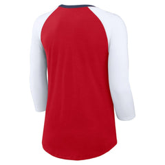 St. Louis Cardinals Women's Knockout Arch 3/4-Sleeve Raglan Tri-Blend T-Shirt Red/White | Nike
