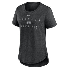 Chicago White Sox Women's Knockout Team Stack Tri-Blend T-Shirt Heather Black | Nike