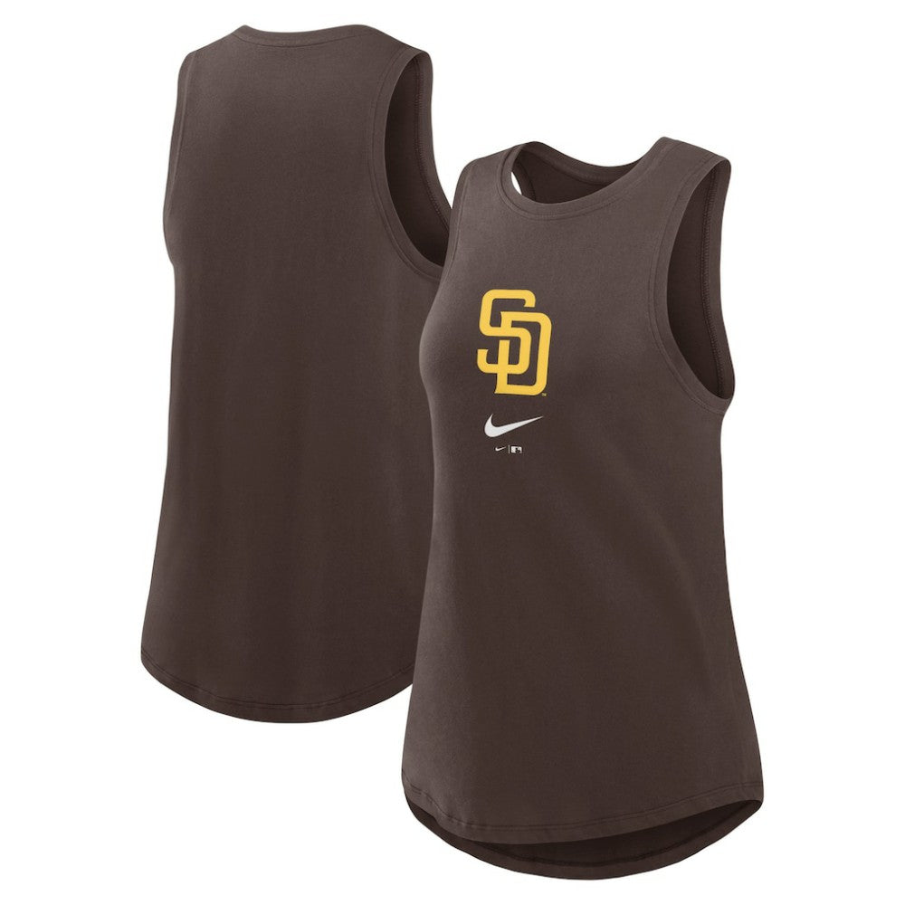 San Diego Padres Women's Legacy Icon High Neck Dri-FIT Tank Top Brown | Nike