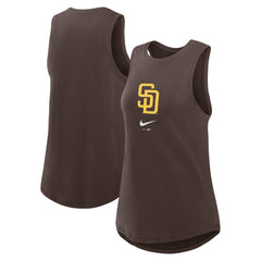 San Diego Padres Women's Legacy Icon High Neck Dri-FIT Tank Top Brown | Nike