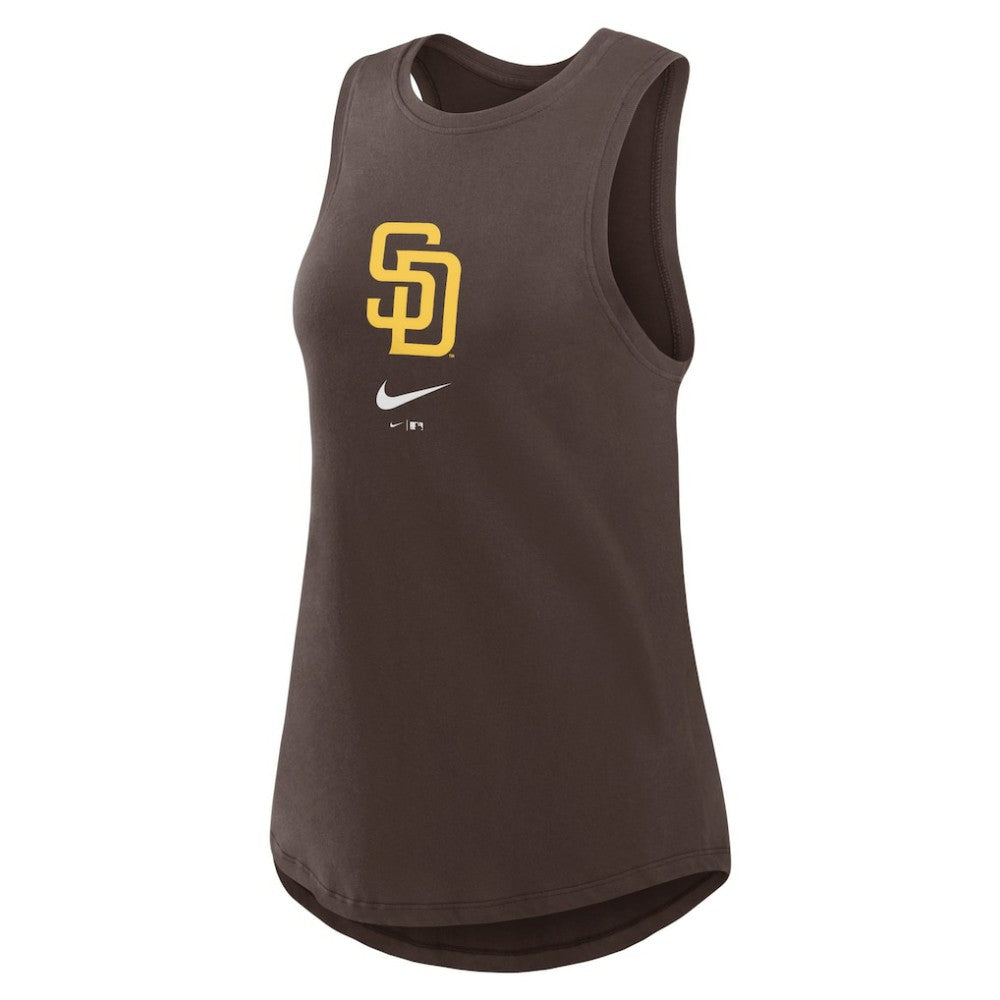 San Diego Padres Women's Legacy Icon High Neck Dri-FIT Tank Top Brown | Nike