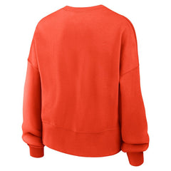 Houston Astros Women's Oversized Cropped Pullover Sweatshirt Orange | Nike