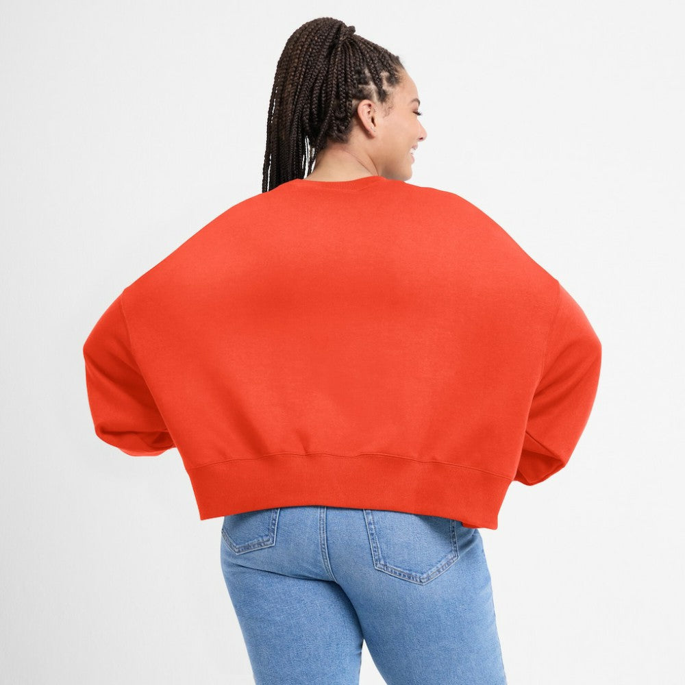 Houston Astros Women's Oversized Cropped Pullover Sweatshirt Orange | Nike
