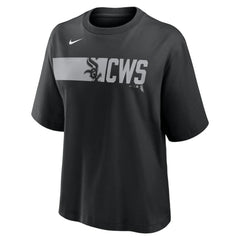 Chicago White Sox Women's Knockout Boxy T-Shirt Black | Nike