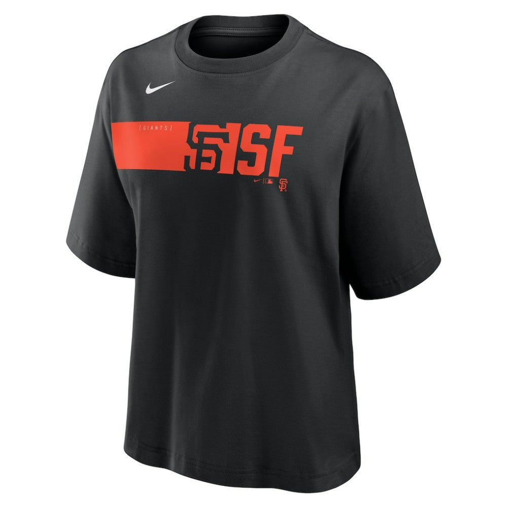 San Francisco Giants Women's Knockout Boxy T-Shirt Black | Nike