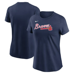 Atlanta Braves Women's Wordmark T-Shirt Navy | Nike