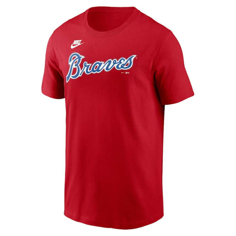 Atlanta Braves Cooperstown Collection Wordmark T-Shirt Red | Nike