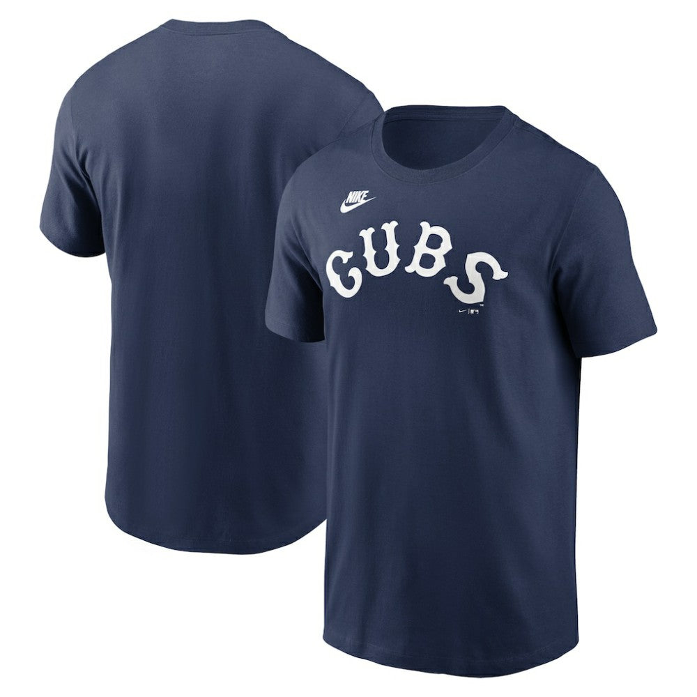 Chicago Cubs Cooperstown Collection Wordmark T-Shirt Navy | Nike