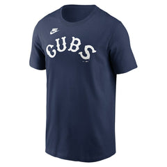 Chicago Cubs Cooperstown Collection Wordmark T-Shirt Navy | Nike