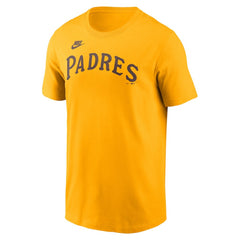 San Diego Padres Cooperstown Collection Wordmark T-Shirt Gold | Nike