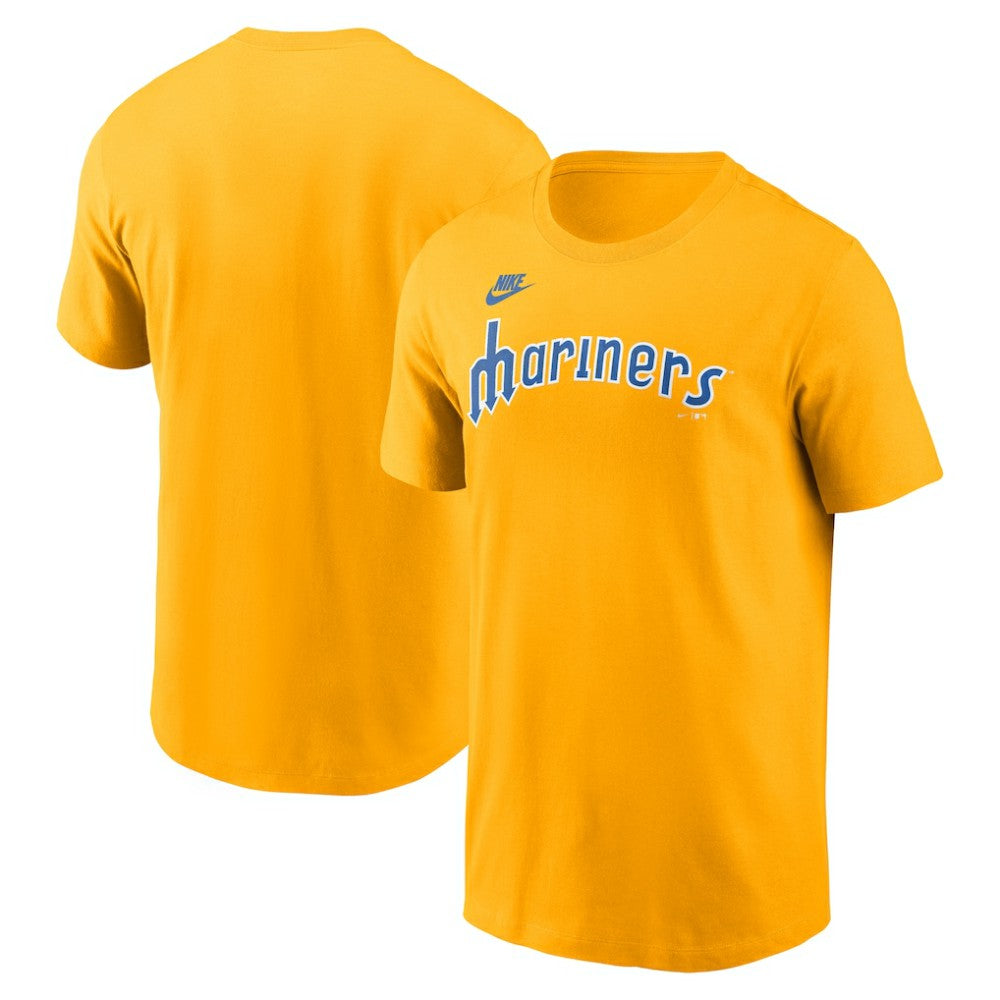 Seattle Mariners Cooperstown Collection Wordmark T-Shirt Gold | Nike
