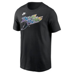 Tampa Bay Rays Cooperstown Collection Wordmark T-Shirt Black | Nike
