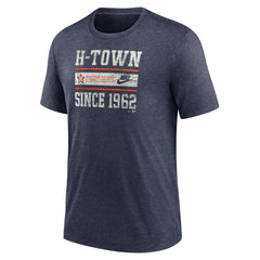 Houston Astros Cooperstown Collection Local Stack Tri-Blend T-Shirt Heather Navy | Nike