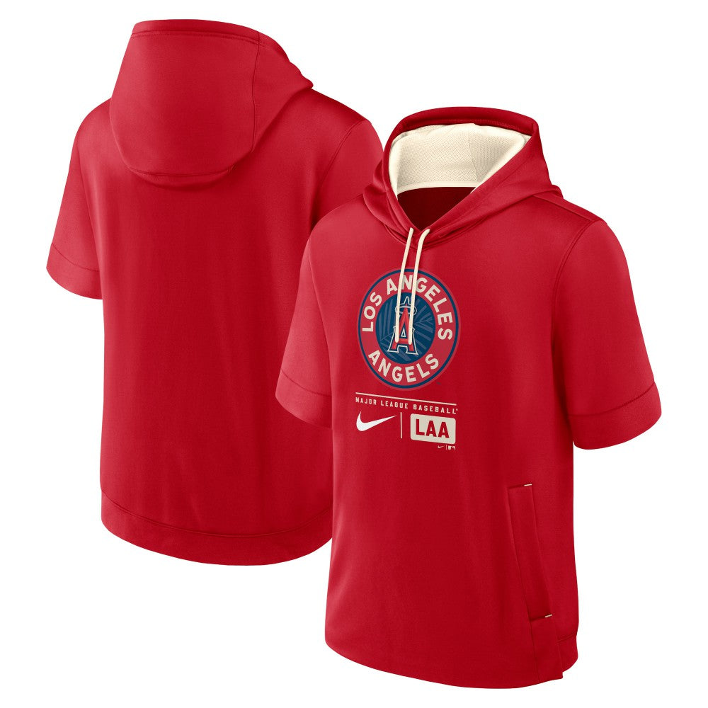 Los Angeles Angels City Connect Color Block Short Sleeve Pullover Hoodie Red | Nike