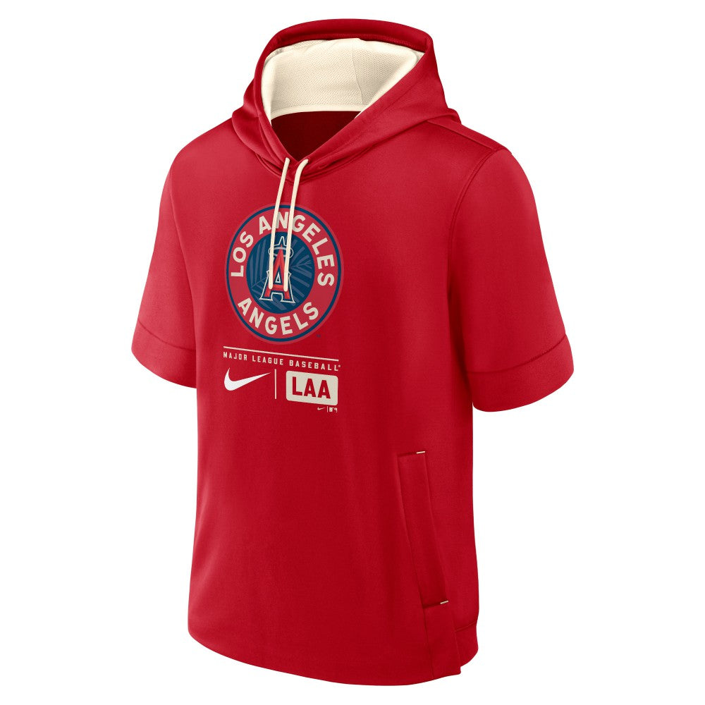 Los Angeles Angels City Connect Color Block Short Sleeve Pullover Hoodie Red | Nike